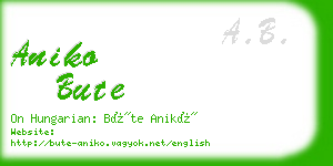 aniko bute business card